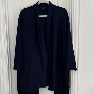 Eileen Fisher Dark Navy 2-pc  Knit Dress Suit EUC Large